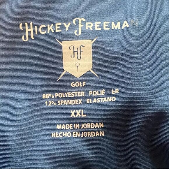 Hickey Freeman Blue Geo Design Short Sleeve Polo Shirt Size XXL - Picture 3 of 12
